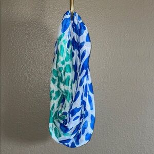Dillards Blue and Green Patterned infinity Scarf